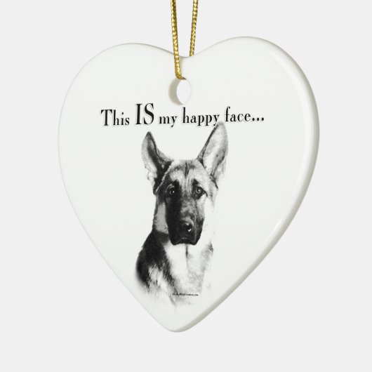 German Shepherd Happy Face Keramisch Ornament (Links)