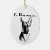 German Shepherd Happy Face Keramisch Ornament (Rechts)