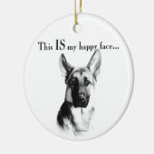German Shepherd Happy Face Keramisch Ornament (Links)