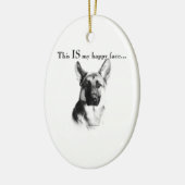 German Shepherd Happy Face Keramisch Ornament (Links)