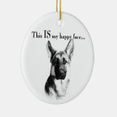German Shepherd Happy Face Keramisch Ornament (Rechts)