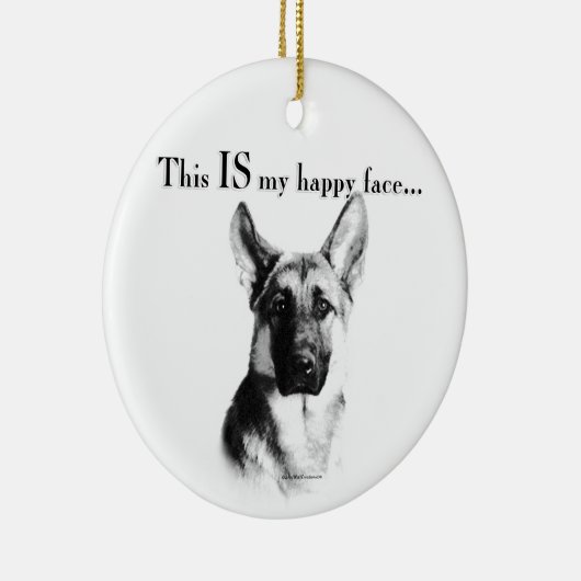 German Shepherd Happy Face Keramisch Ornament (Rechts)