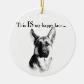 German Shepherd Happy Face Keramisch Ornament (Voorkant)
