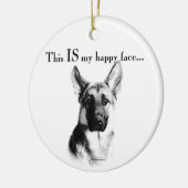 German Shepherd Happy Face Keramisch Ornament (Links)