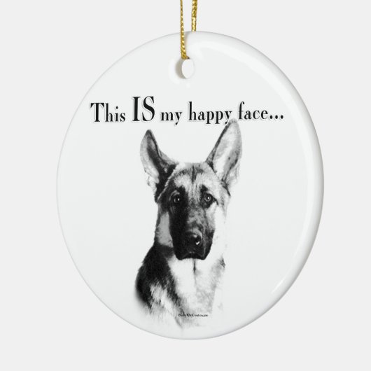 German Shepherd Happy Face Keramisch Ornament (Links)