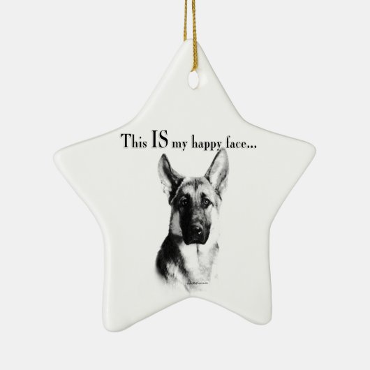 German Shepherd Happy Face Keramisch Ornament (Rechts)