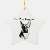 German Shepherd Happy Face Keramisch Ornament (Voorkant)