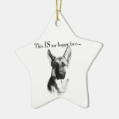 German Shepherd Happy Face Keramisch Ornament (Links)