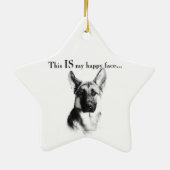 German Shepherd Happy Face Keramisch Ornament (Achterkant)