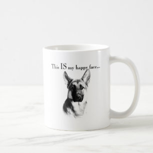 German Shepherd Happy Face Koffiemok