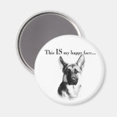 German Shepherd Happy Face Magneet (Voorkant / Achterkant)