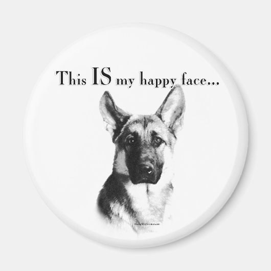 German Shepherd Happy Face Magneet (Voorkant)