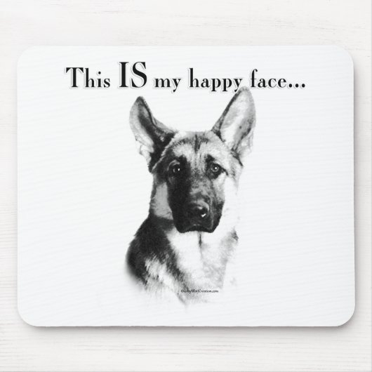 German Shepherd Happy Face Muismat (Voorkant)