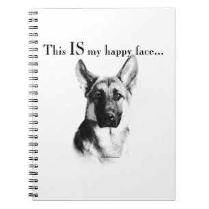 German Shepherd Happy Face Notitieboek