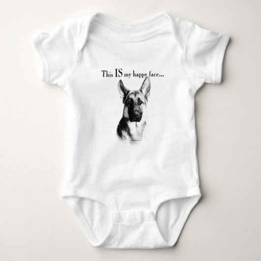 German Shepherd Happy Face Romper (Voorkant)