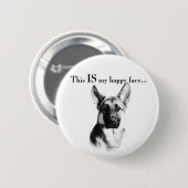 German Shepherd Happy Face Ronde Button 5,7 Cm (Voorkant /achterkant)