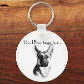German Shepherd Happy Face Sleutelhanger (Voorkant)