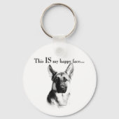 German Shepherd Happy Face Sleutelhanger (Achterkant)