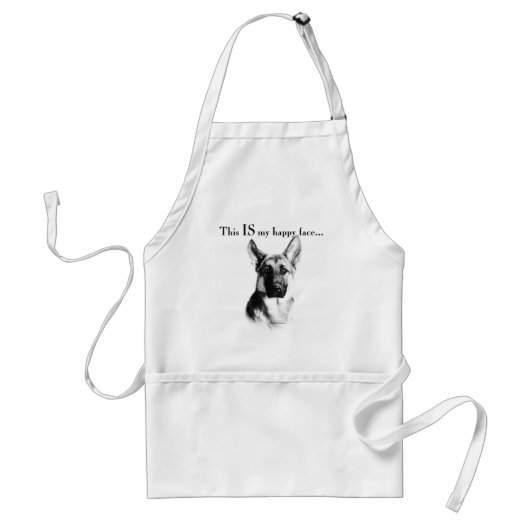 German Shepherd Happy Face Standaard Schort (Voorkant)