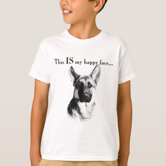 German Shepherd Happy Face T-shirt (Voorkant)