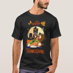 German Shepherd Happy Thanksgiving Pilgrim Turkey T-shirt