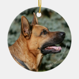 German Shepherd Headshot 1 Keramisch Ornament