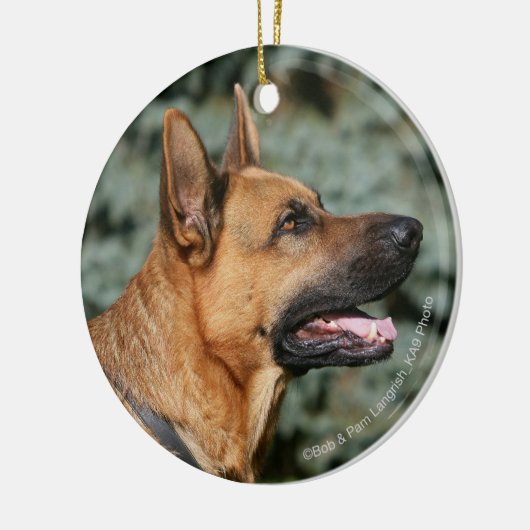German Shepherd Headshot 1 Keramisch Ornament (Links)