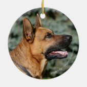 German Shepherd Headshot 1 Keramisch Ornament (Achterkant)