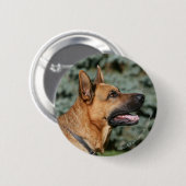 German Shepherd Headshot 1 Ronde Button 5,7 Cm (Voorkant /achterkant)