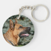 German Shepherd Headshot 1 Sleutelhanger (Achterkant)