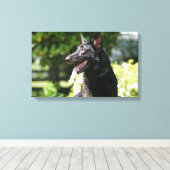 German Shepherd Headshot 2 Canvas Afdruk (Insitu (Houten vloer))