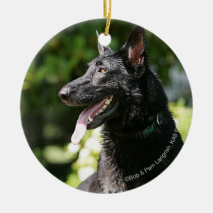 German Shepherd Headshot 2 Keramisch Ornament