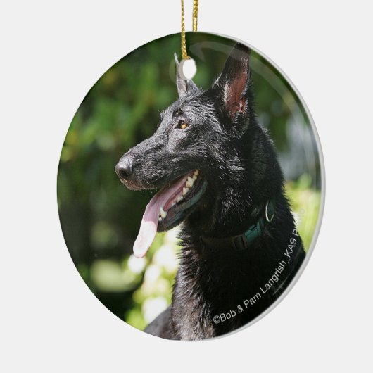 German Shepherd Headshot 2 Keramisch Ornament (Links)