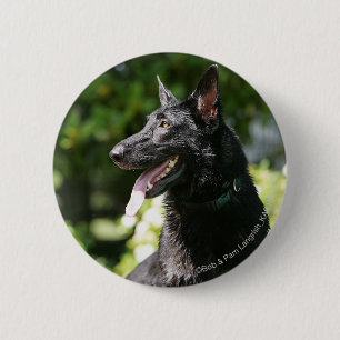 German Shepherd Headshot 2 Ronde Button 5,7 Cm