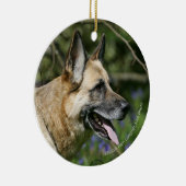 German Shepherd Headshot 3 Keramisch Ornament (Rechts)