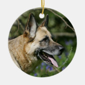 German Shepherd Headshot 3 Keramisch Ornament (Voorkant)