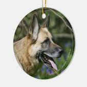 German Shepherd Headshot 3 Keramisch Ornament (Links)