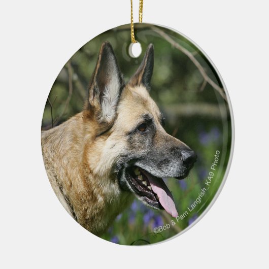 German Shepherd Headshot 3 Keramisch Ornament (Links)