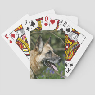German Shepherd Headshot 3 Pokerkaarten
