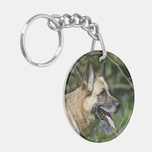 German Shepherd Headshot 3 Sleutelhanger (Voorkant Links)