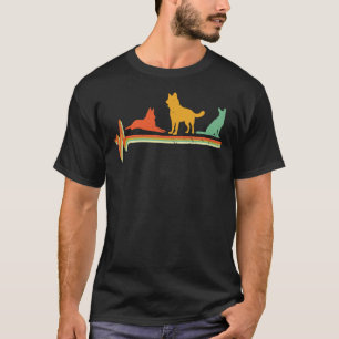 German Shepherd Heartbeat Retro German Shepherd He T-shirt