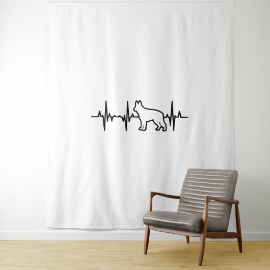 German Shepherd Heartbeat Wandkleed (In situ)