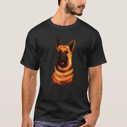 German Shepherd hepherd Dog Animal T-shirt (Voorkant)
