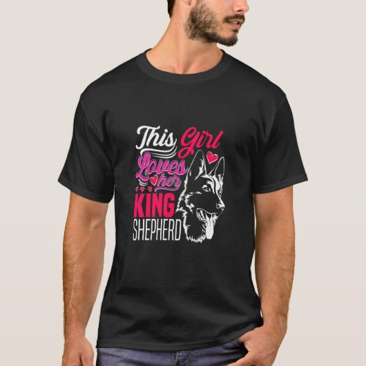 German Shepherd her King Herding Dog T-shirt (Voorkant)