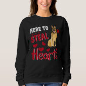 German Shepherd Here To Steal Hearts Dog Valentine Trui (Voorkant)