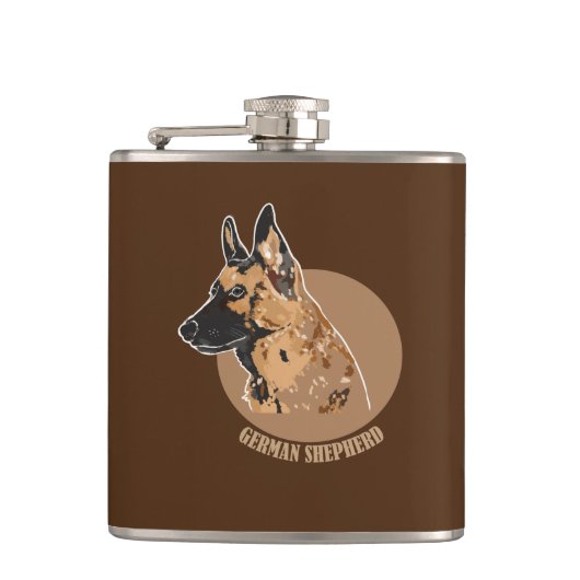 German Shepherd Heupfles (Voorkant)