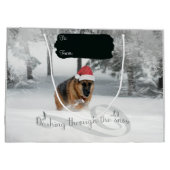 German Shepherd Holiday Gift Bag Groot Cadeauzakje (Achterkant)