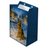 German Shepherd Holiday  Medium Cadeauzakje (Achterkant Gekanteld)