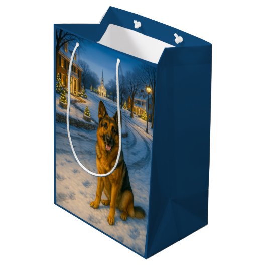 German Shepherd Holiday  Medium Cadeauzakje (Achterkant Gekanteld)