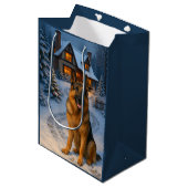German Shepherd Holiday  Medium Cadeauzakje (Voorkant Gekanteld)